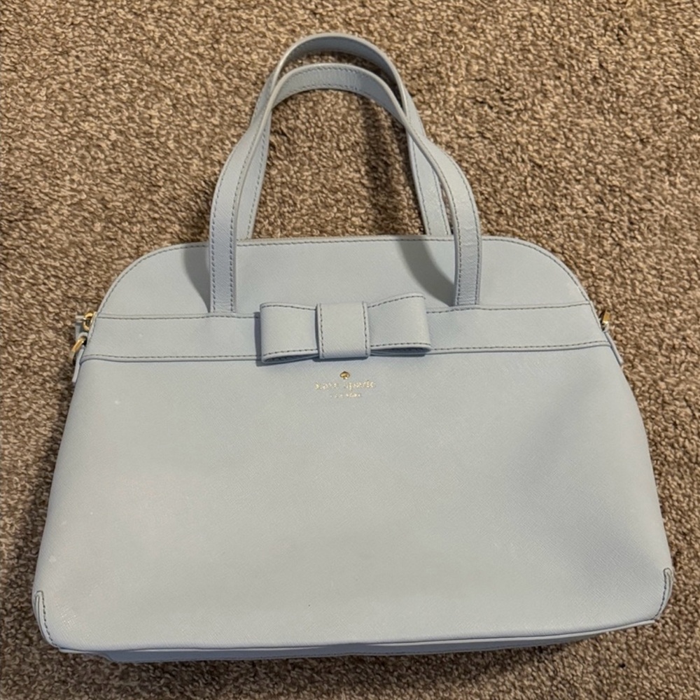 Kate Spade Blue Satchel with Elegant Bow